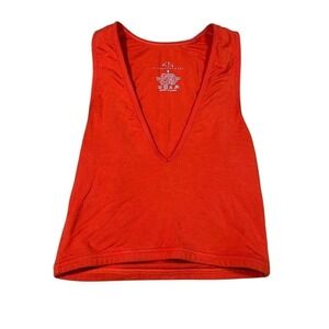 Size S – Klassy Network Orange‎ Deep V Sleeveless Tank
